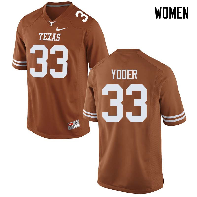 Women #33 Tim Yoder Texas Longhorns College Football Jerseys Sale-Orange